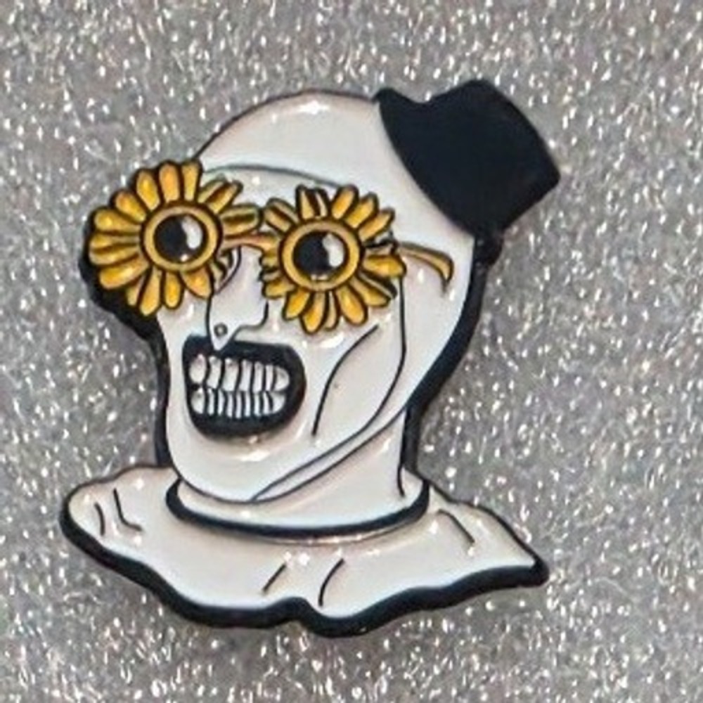 Art the Clown Terrifier Enamel Pin Sunflower Sunglasses Horror Movie Accessory